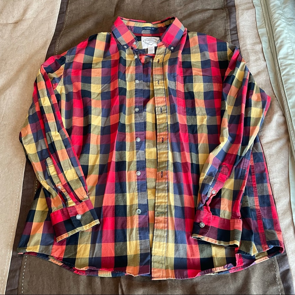 St johns bay plaid flannel L